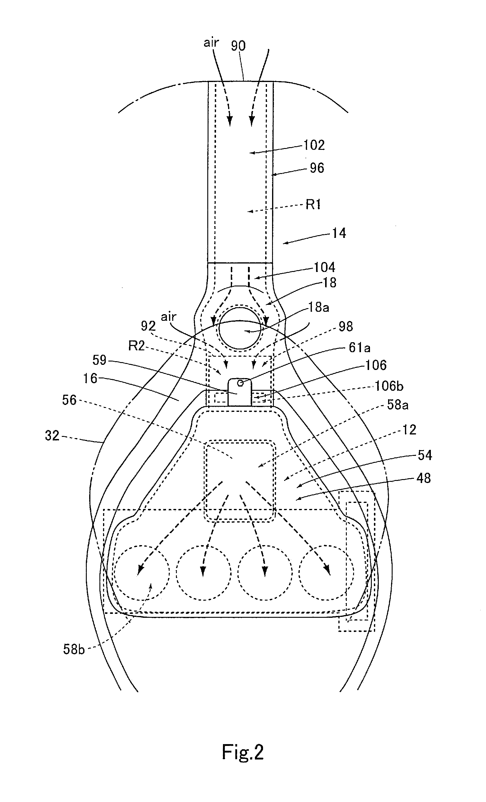 Air-intake structure of an engine