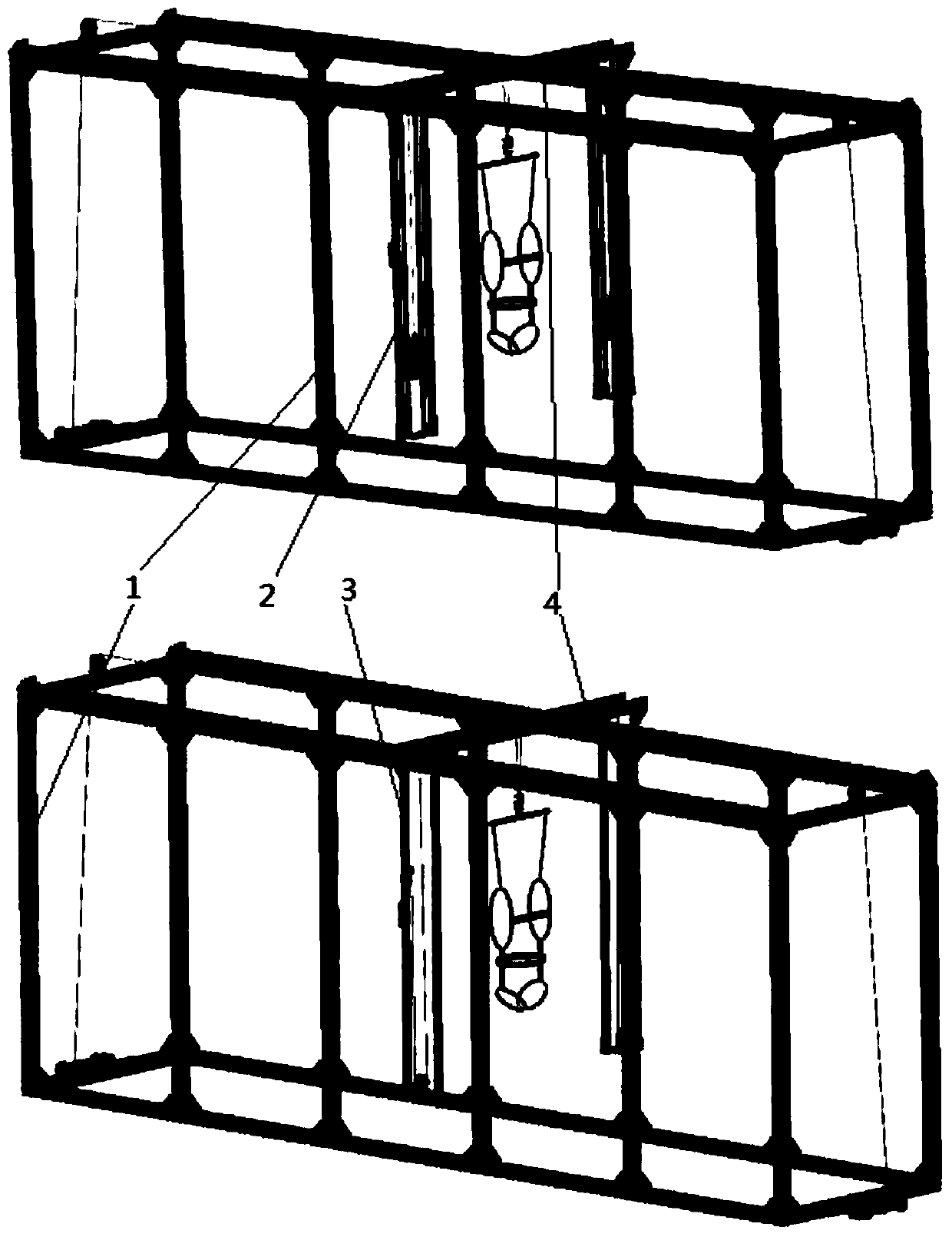 A kind of follow-up suspension type low-gravity simulation device for anthropometric measurement and training