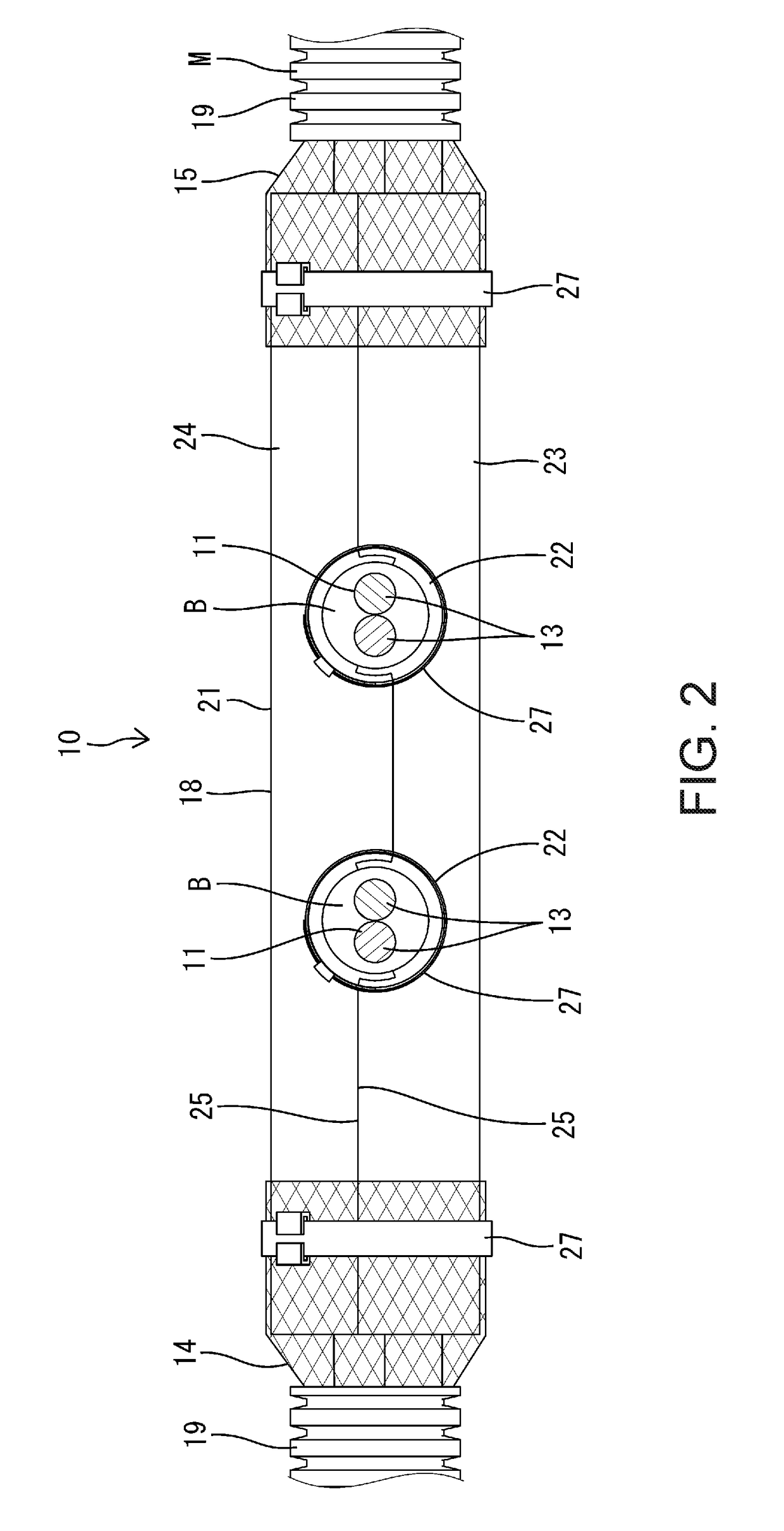 Shielded conductive path and relay connecting member