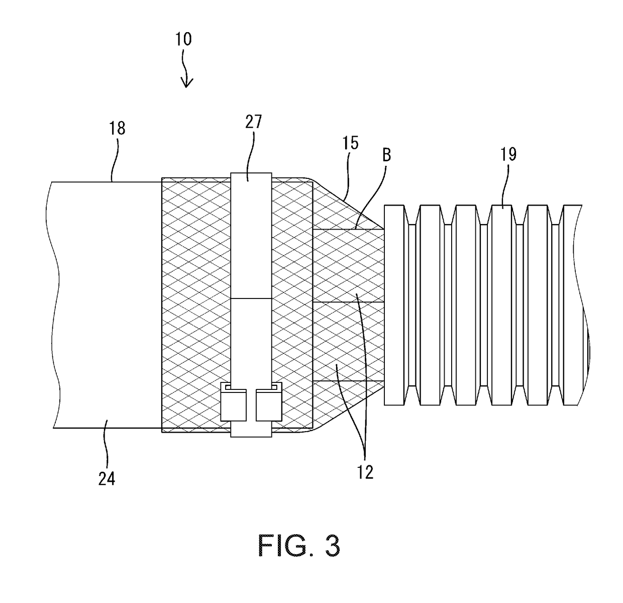 Shielded conductive path and relay connecting member