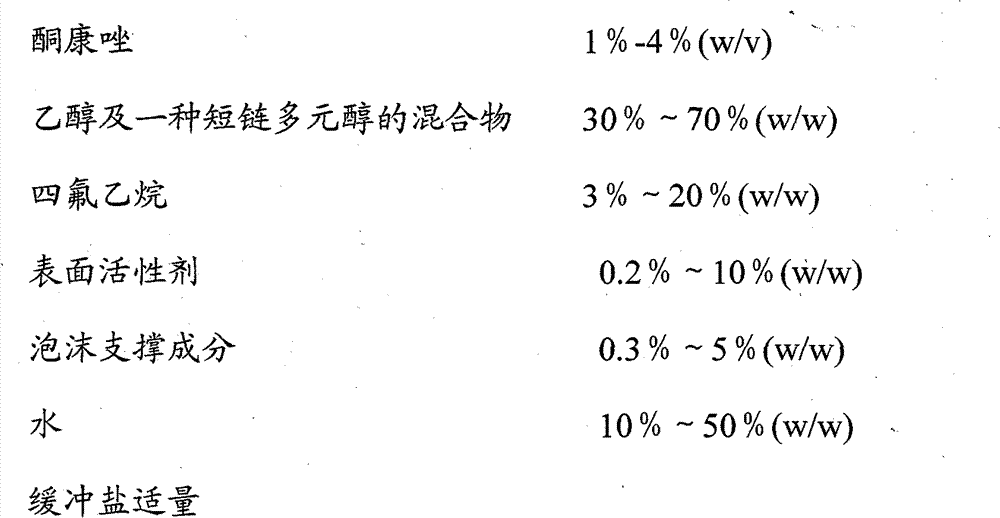 Ketoconazole foaming agent and preparation method thereof