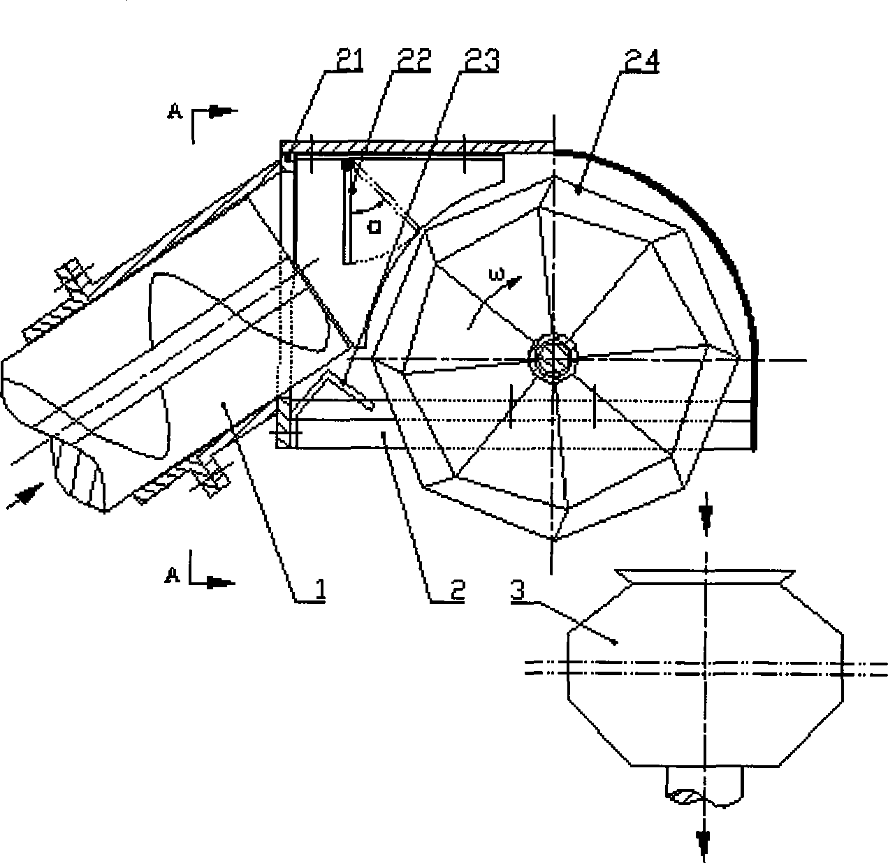 Cereal flow measuring device of combine-harvester and yield measure method of combine-harvester