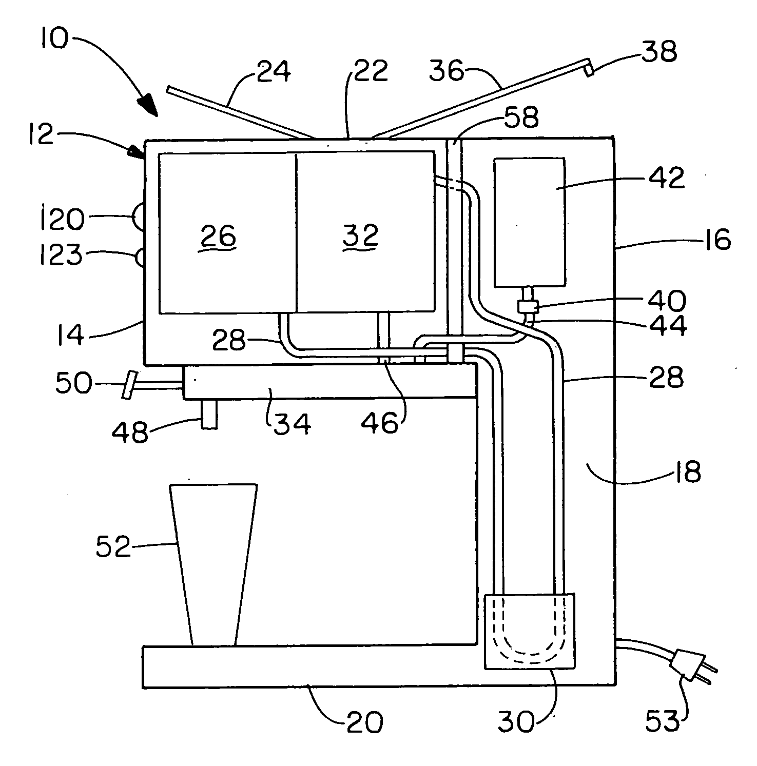 Device for producing small batches of coffee from liquid coffee concentrate