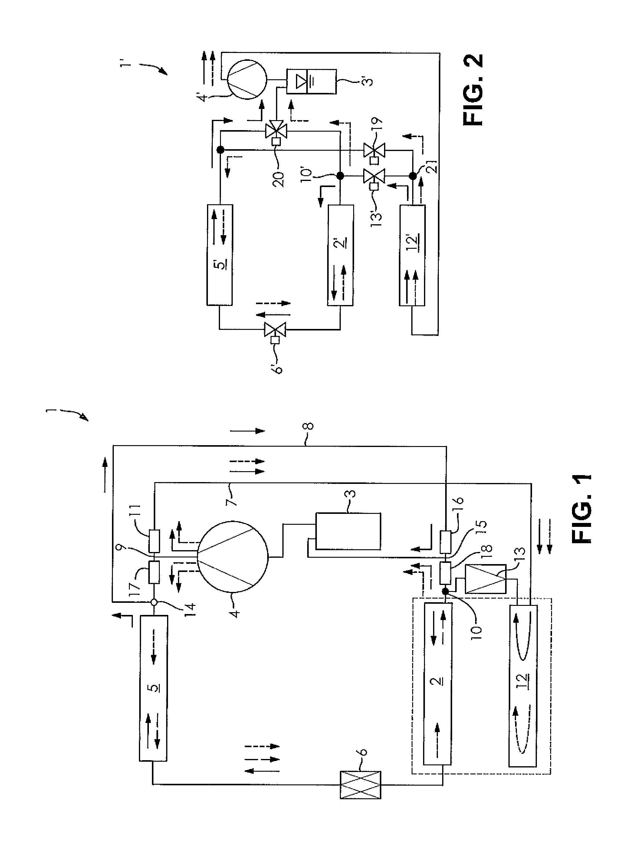 Refrigerant circuit of an air conditioner with heat pump