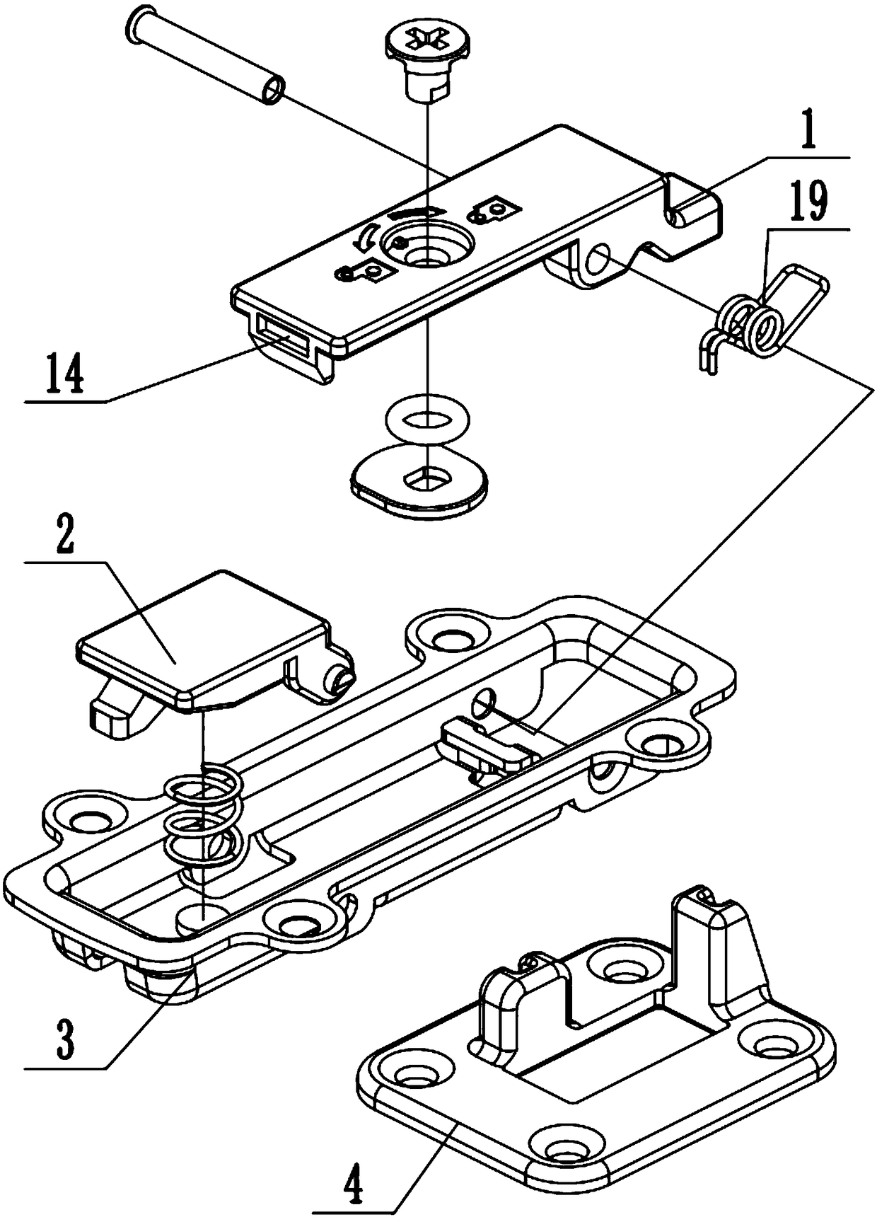 Assisting upper cover lock with cam structure