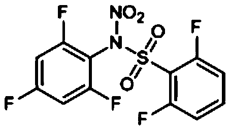 Preparation method and application of N-nitro-N-(2,4,6-trifluorophenyl)benzenesulfonamide compounds