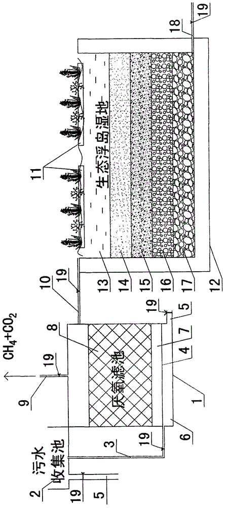 Country distributed domestic sewage treating system and method
