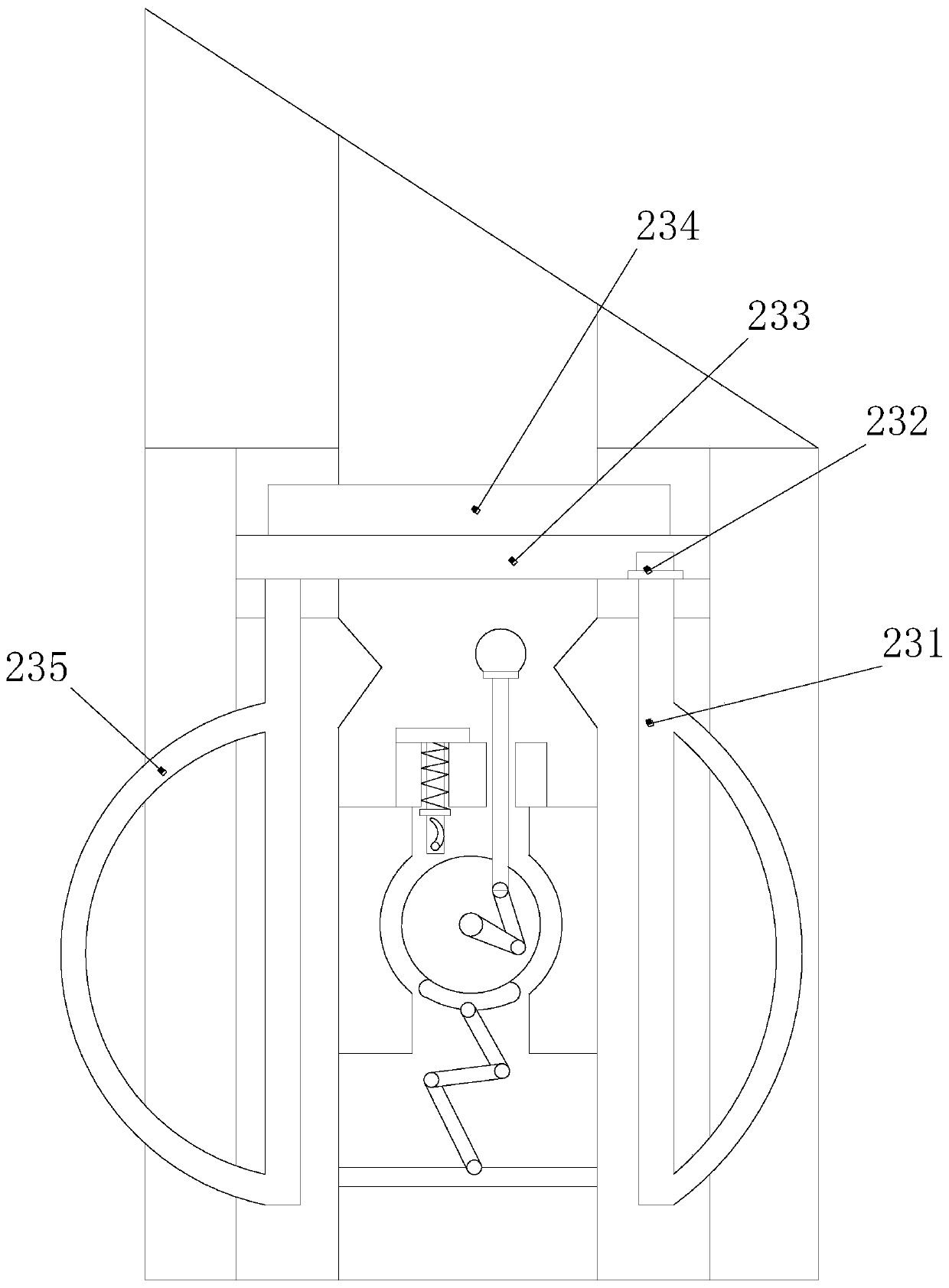Angle-assisted feeding device for water ring lifting heat of gray cast iron cylinder cover