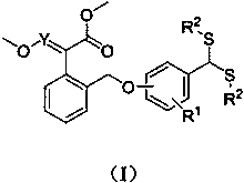 Dithioacetal derivative containing methoxyacrylate, preparation method and application thereof