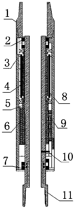 Drilling liner hanger releasing device and method adopting cable tie trigger communication control