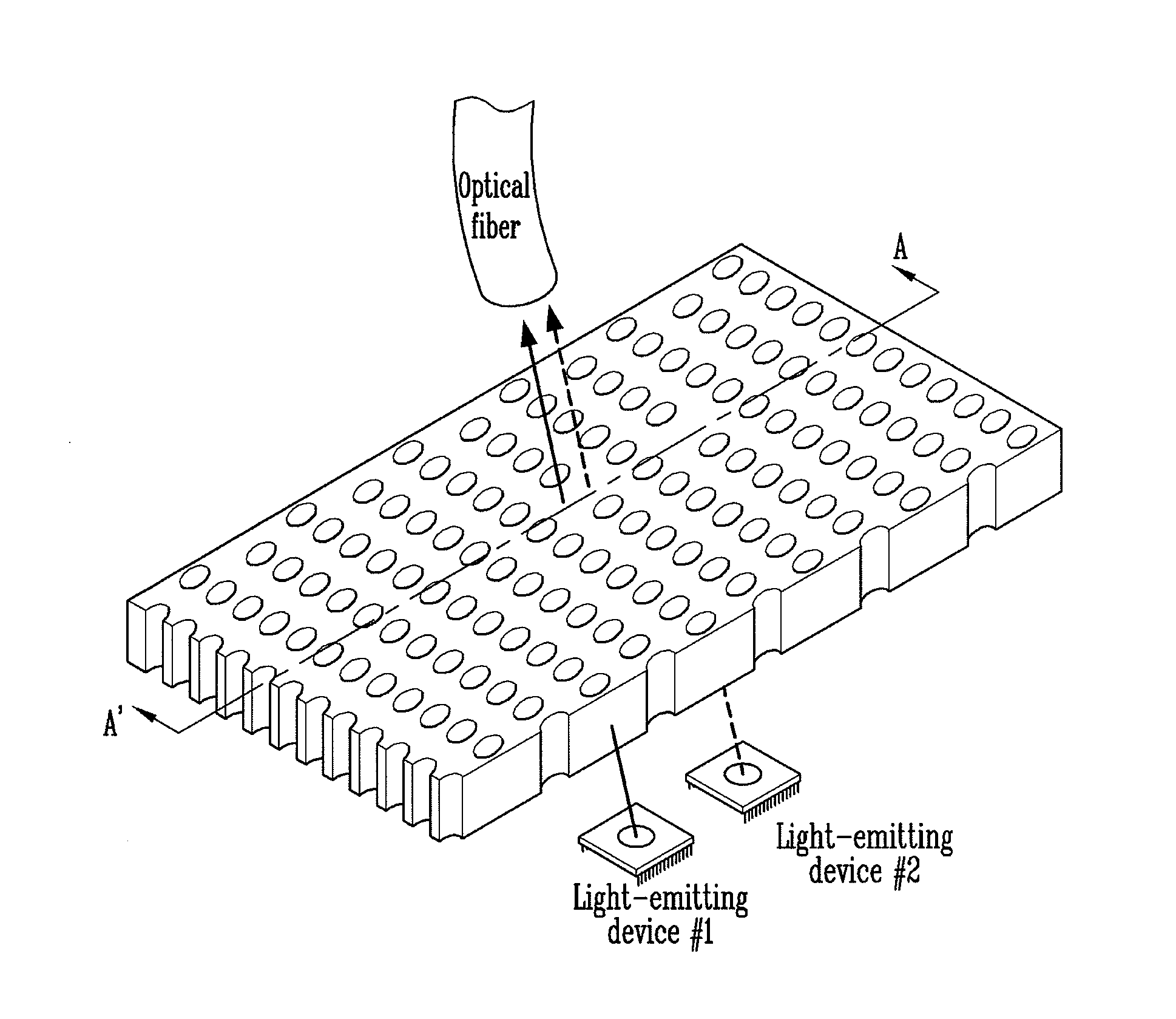 Vertical-type photonic-crystal plate and optical device assembly