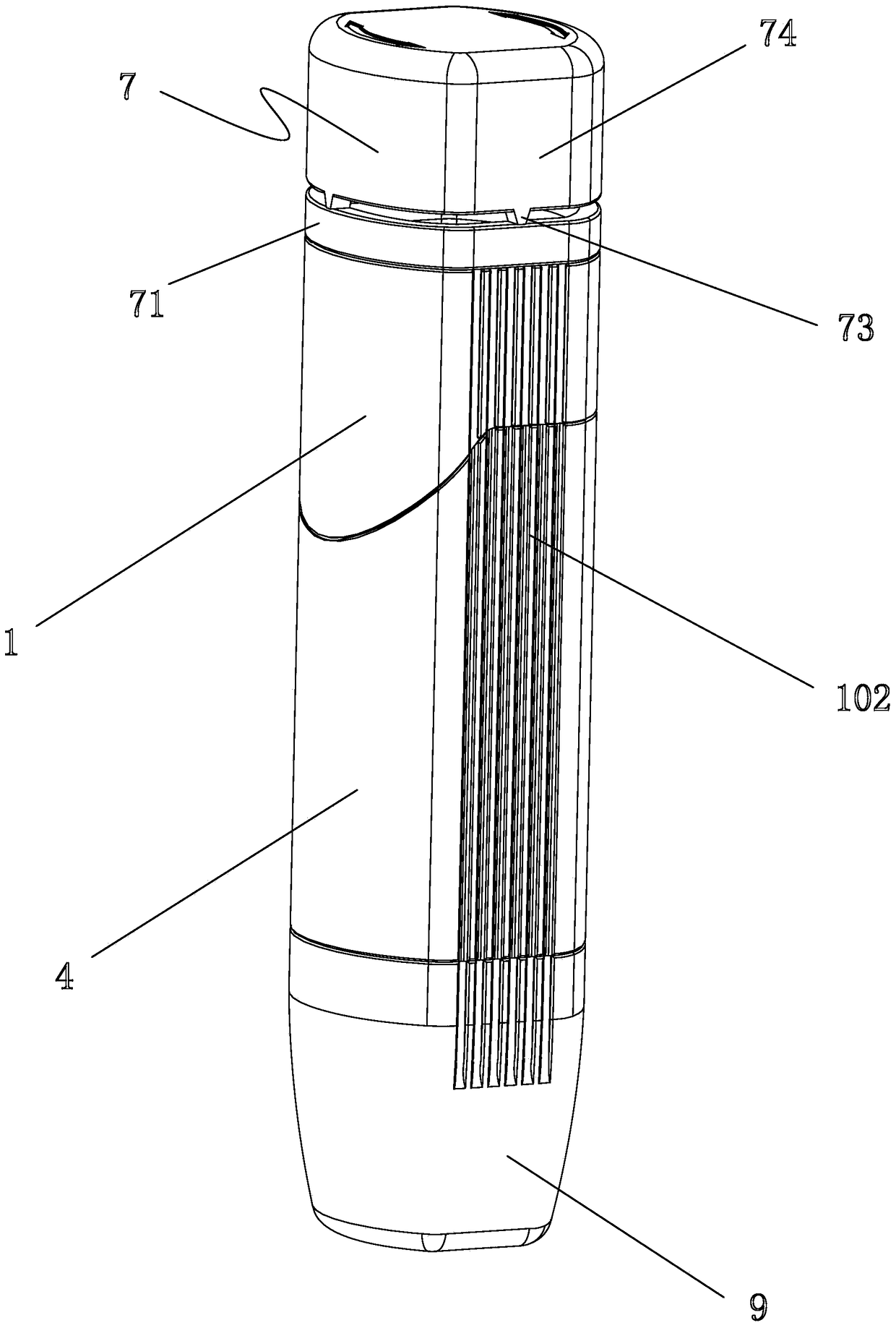 A counter-spray assembly with a buffer cover and a countable dosing actuator device