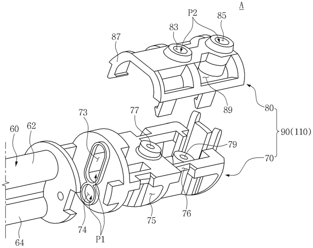 Nozzle assembly inside warm water body cleaning device