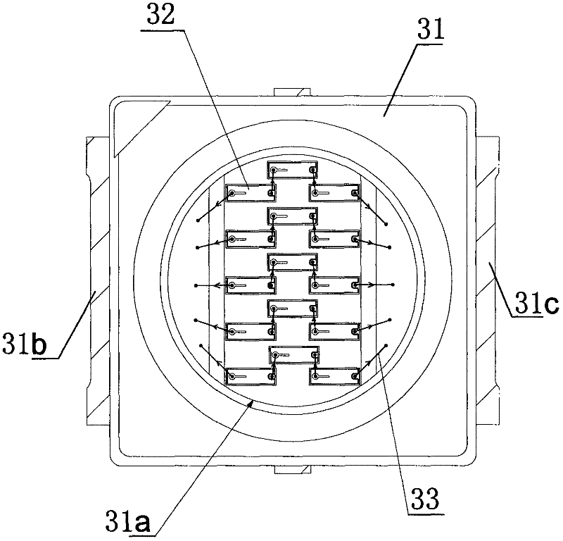 Highly integrated high light efficiency thermoelectric separation power type light emitting diode (LED) and encapsulating method thereof