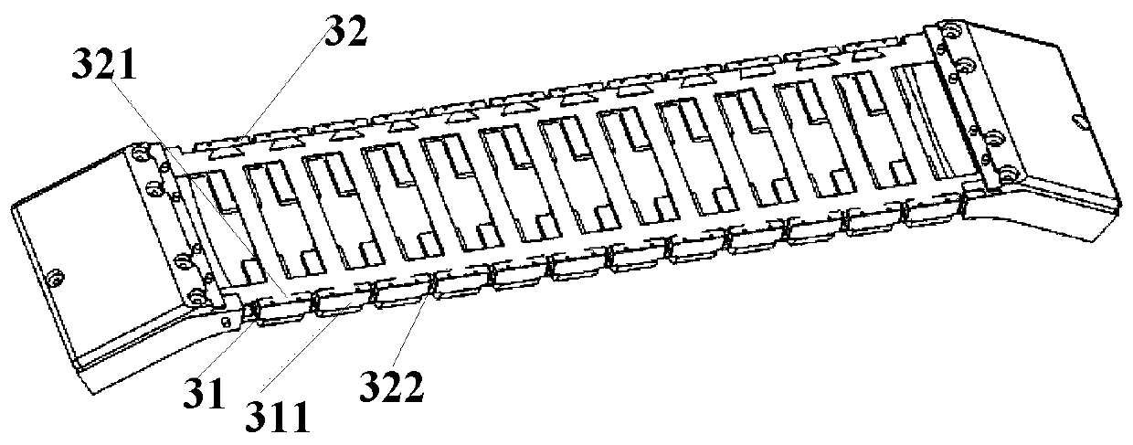 Chain link connecting structure and wearable equipment