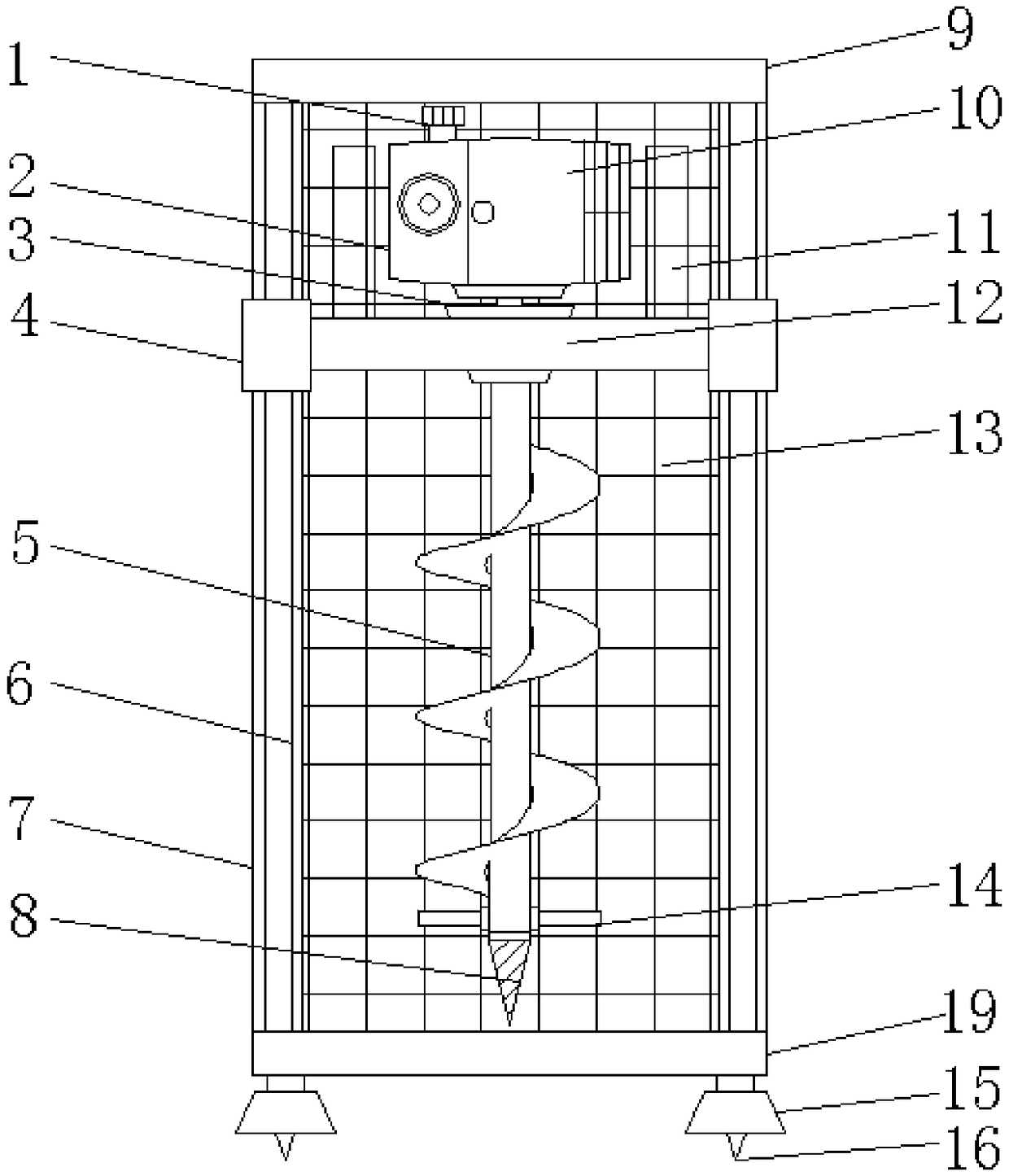 Digging device for garden lamp installing construction