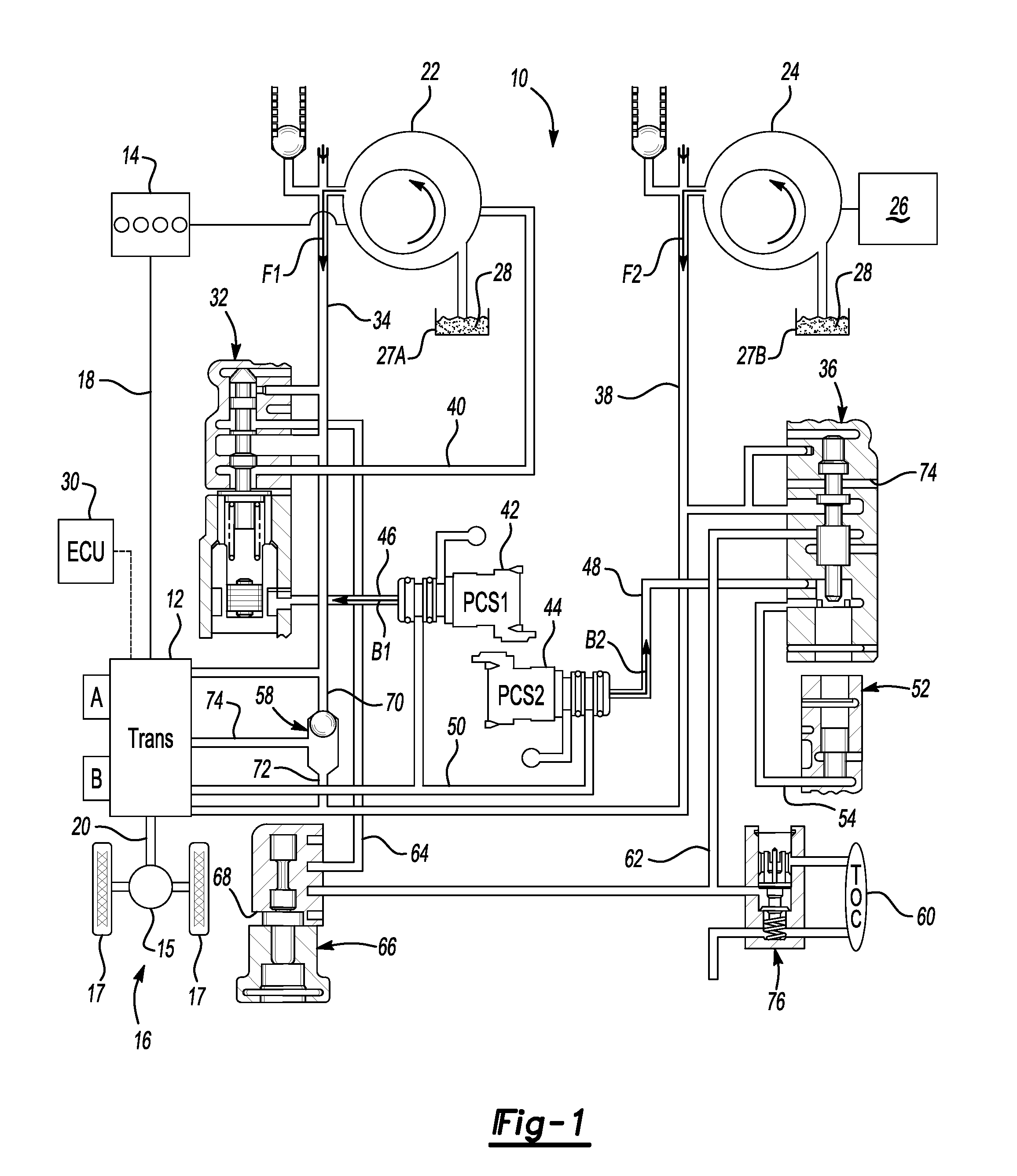Hydraulic control system for multi-mode hybrid transmission and method of regulating the same