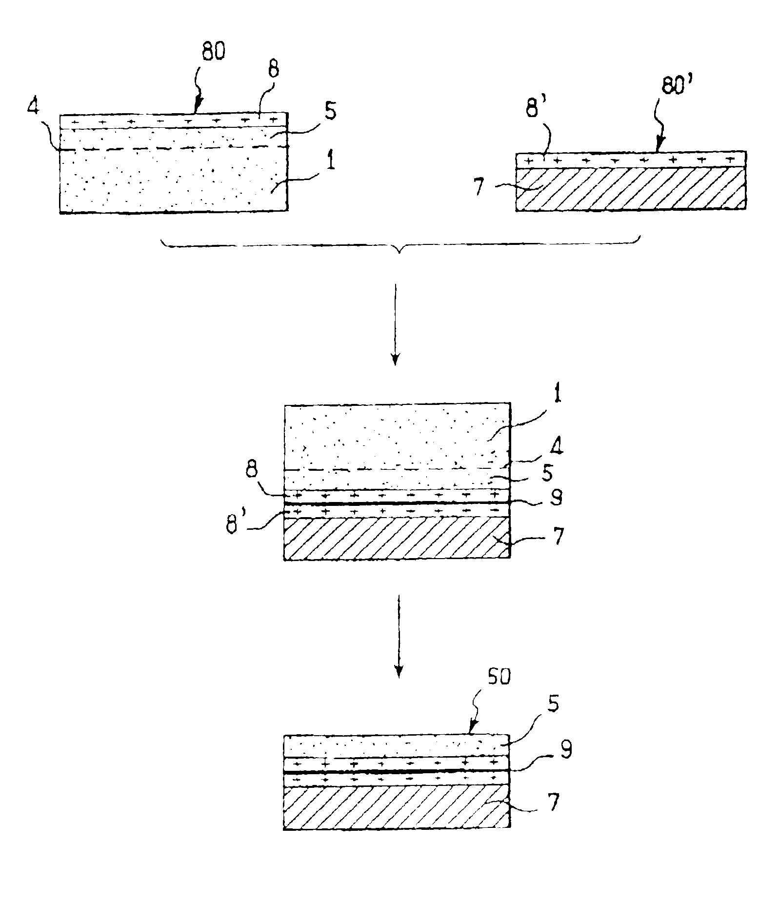 Method of manufacturing a free-standing substrate made of monocrystalline semi-conductor material