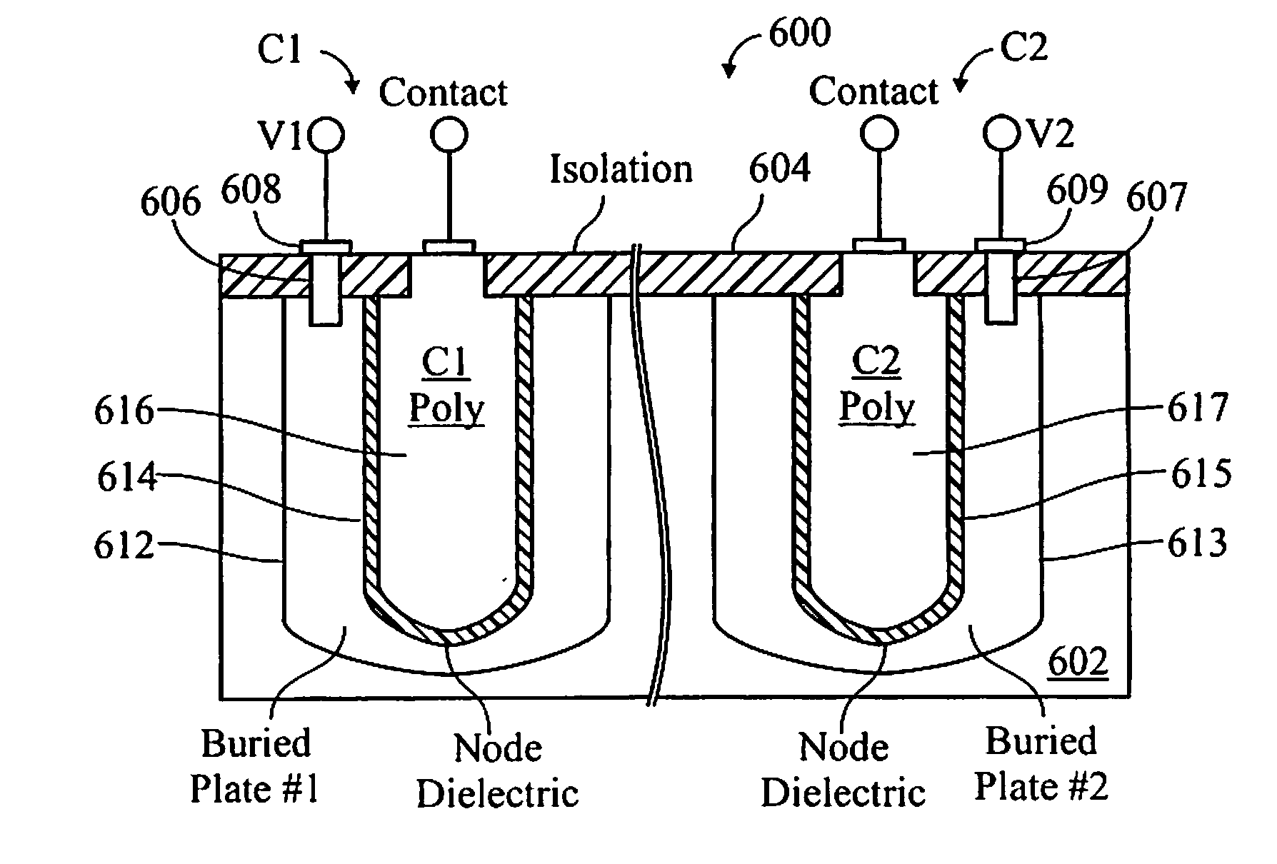 Dram having deep trench capacitors with lightly doped buried plates