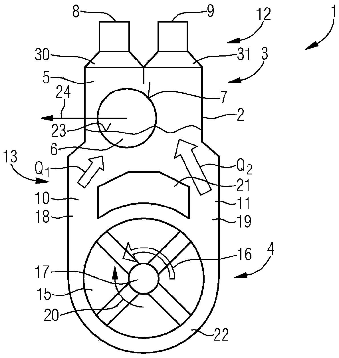 Change-over valve assemblies for water-conducting household appliances and water-conducting household appliances