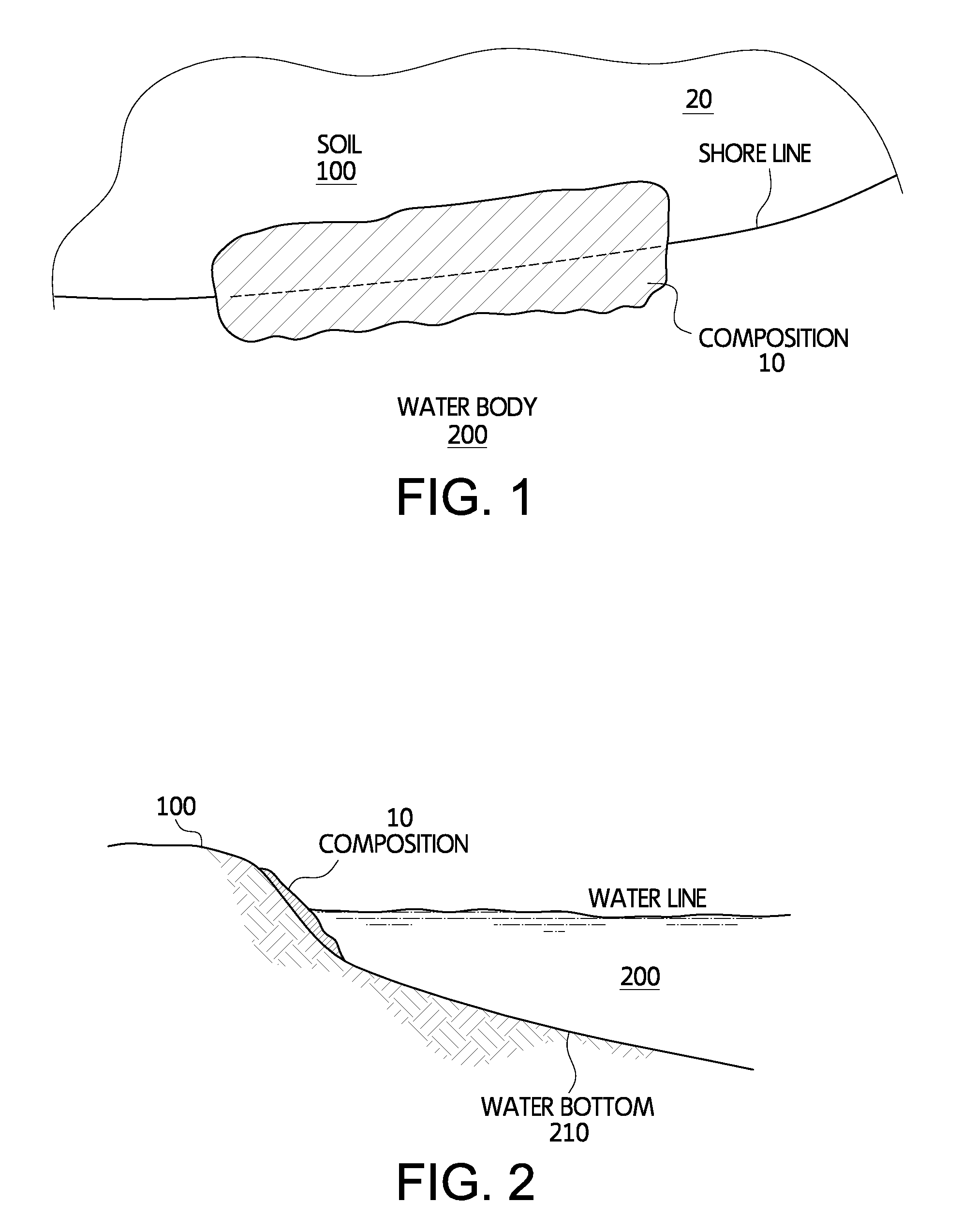 Lighweight Concrete Composition for Soil Stabilization, Especially in Shoreline and Waterbottom Areas