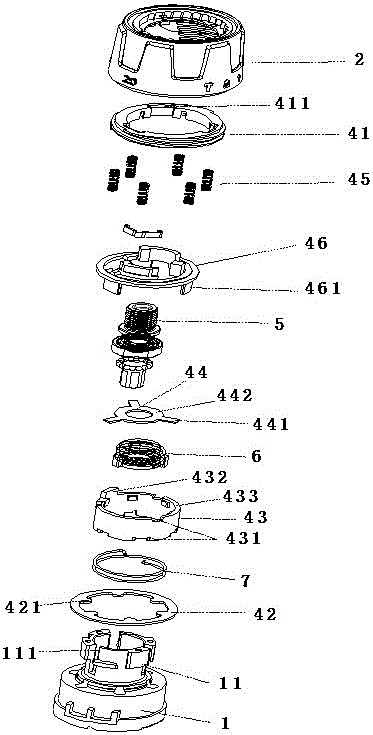 Gear adjusting device for electric impact drill