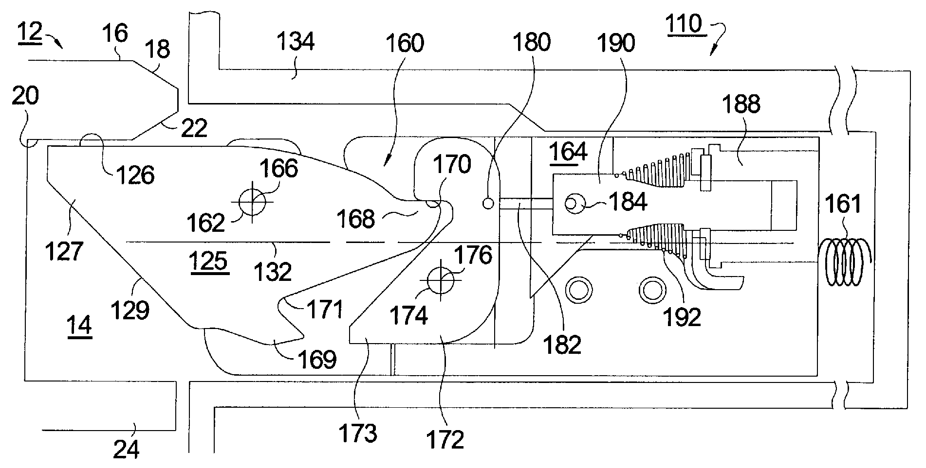 Rotating latch for latching and unlatching a door