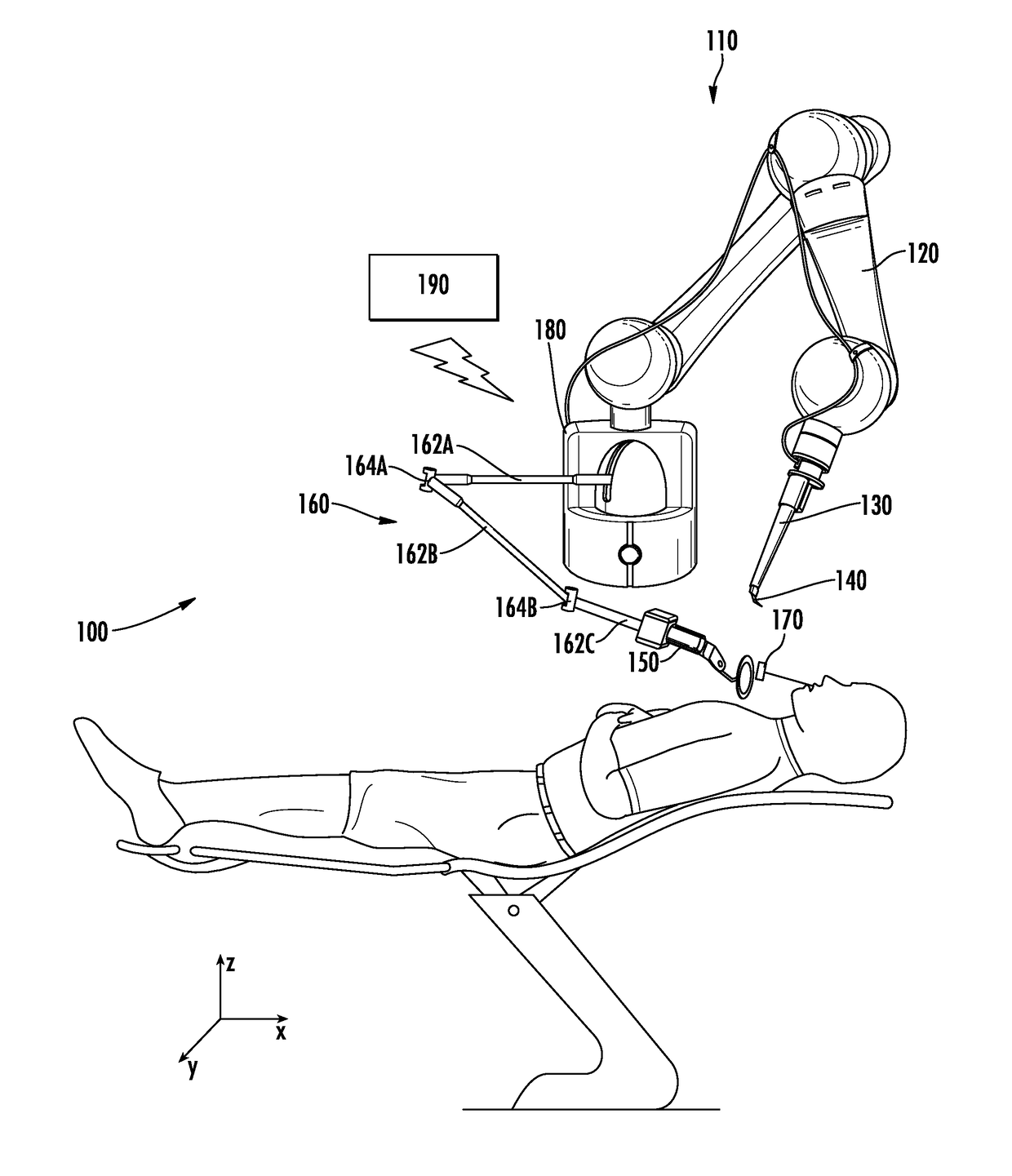 Tracking and guidance arrangement for a surgical robot system and related method