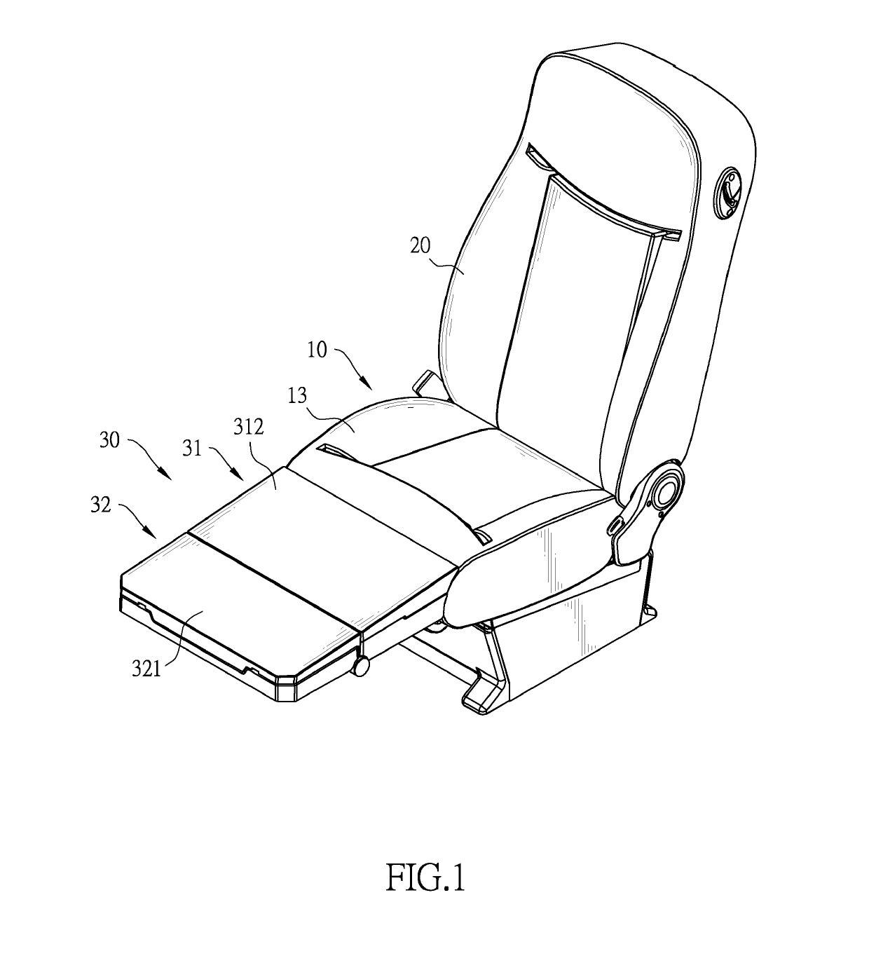 Seat with a flipping footrest assembly