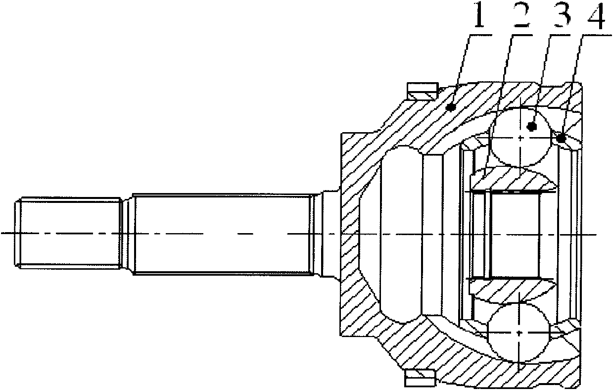 Center fixed ball cage type constant velocity universal joint Eureka