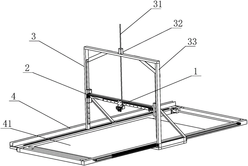 Light gantry structure for large 3D printer