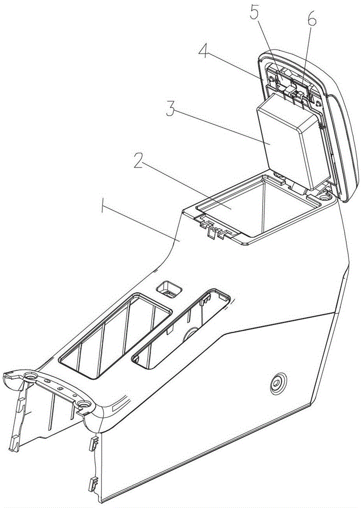 A car armrest box opening mechanism