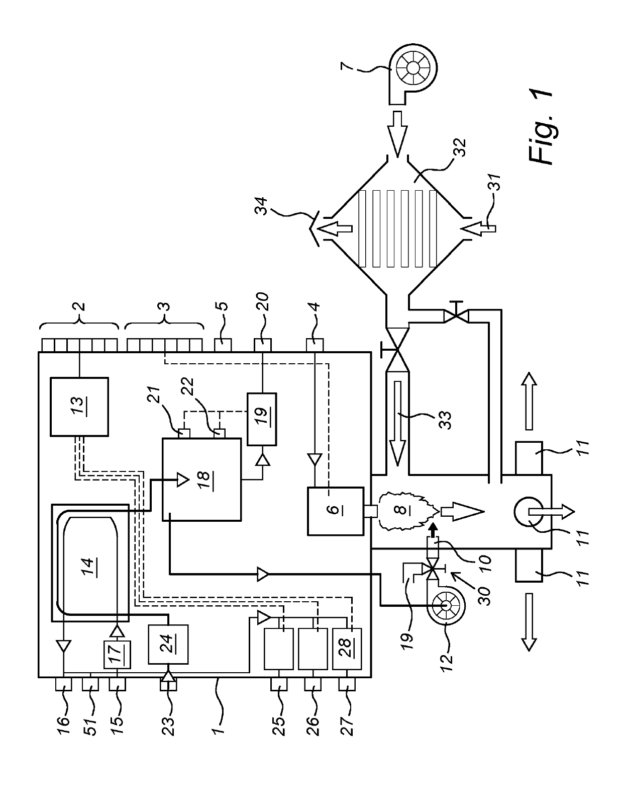 Device, system and process for treating porous materials