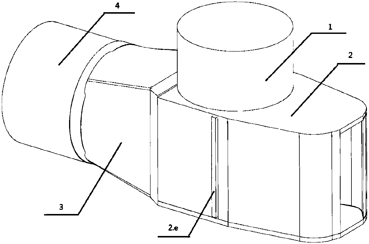 Marine propulsion device based on bypass passive thrust vectoring nozzle and propulsion method thereof