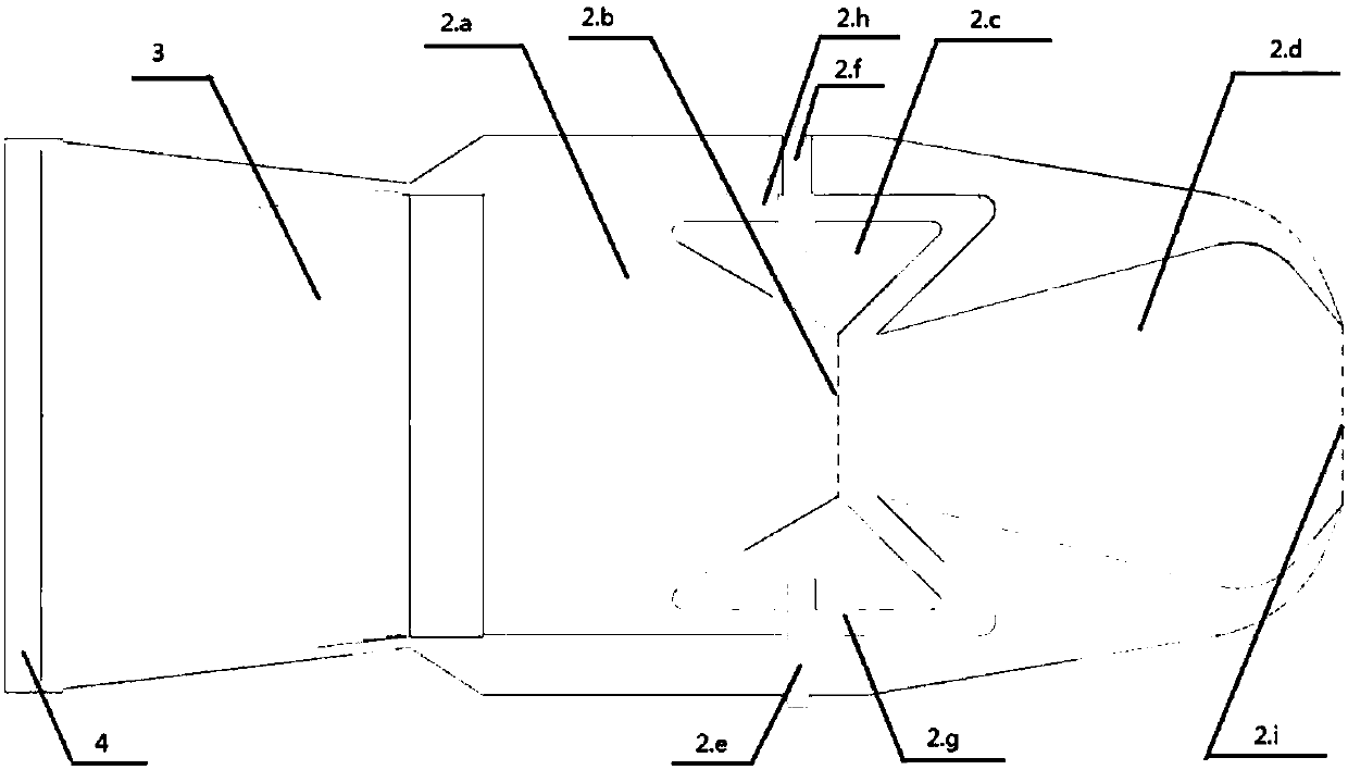 Marine propulsion device based on bypass passive thrust vectoring nozzle and propulsion method thereof