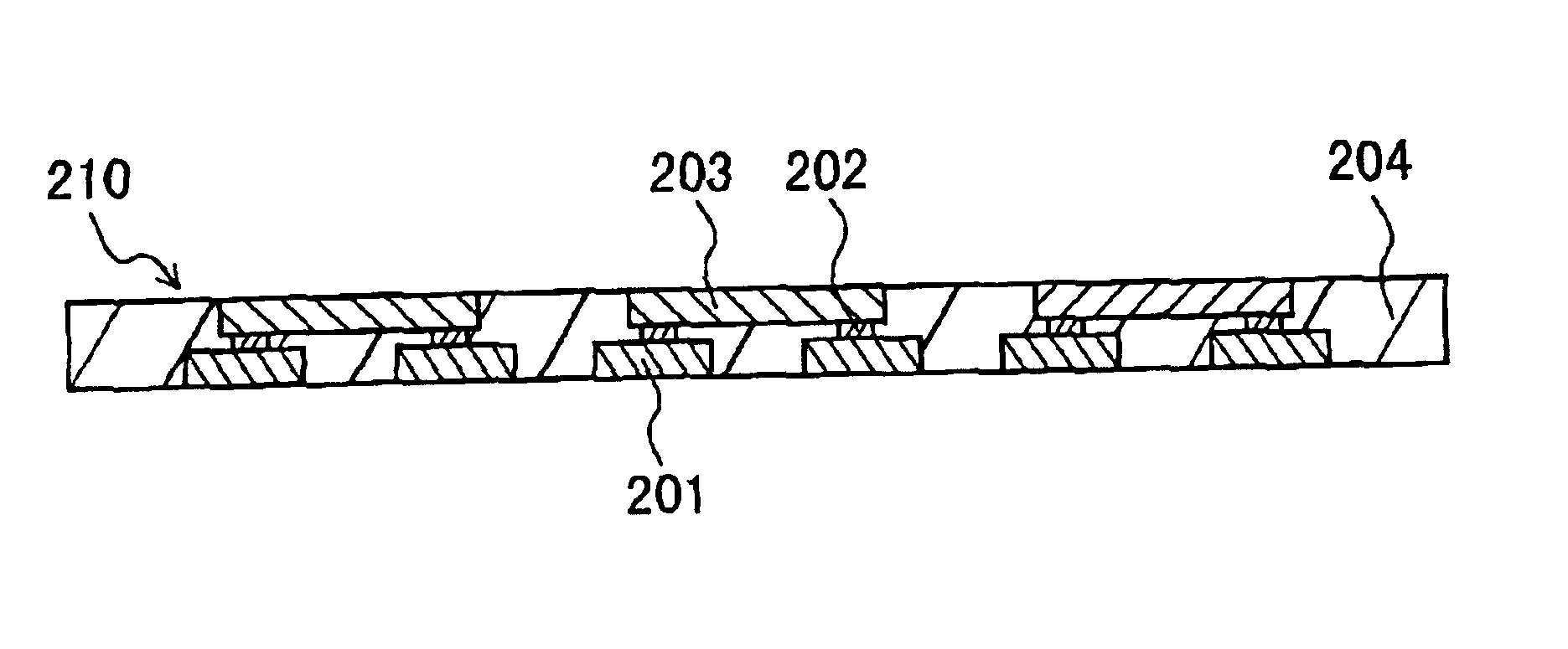 Module with built-in electronic elements and method of manufacture thereof