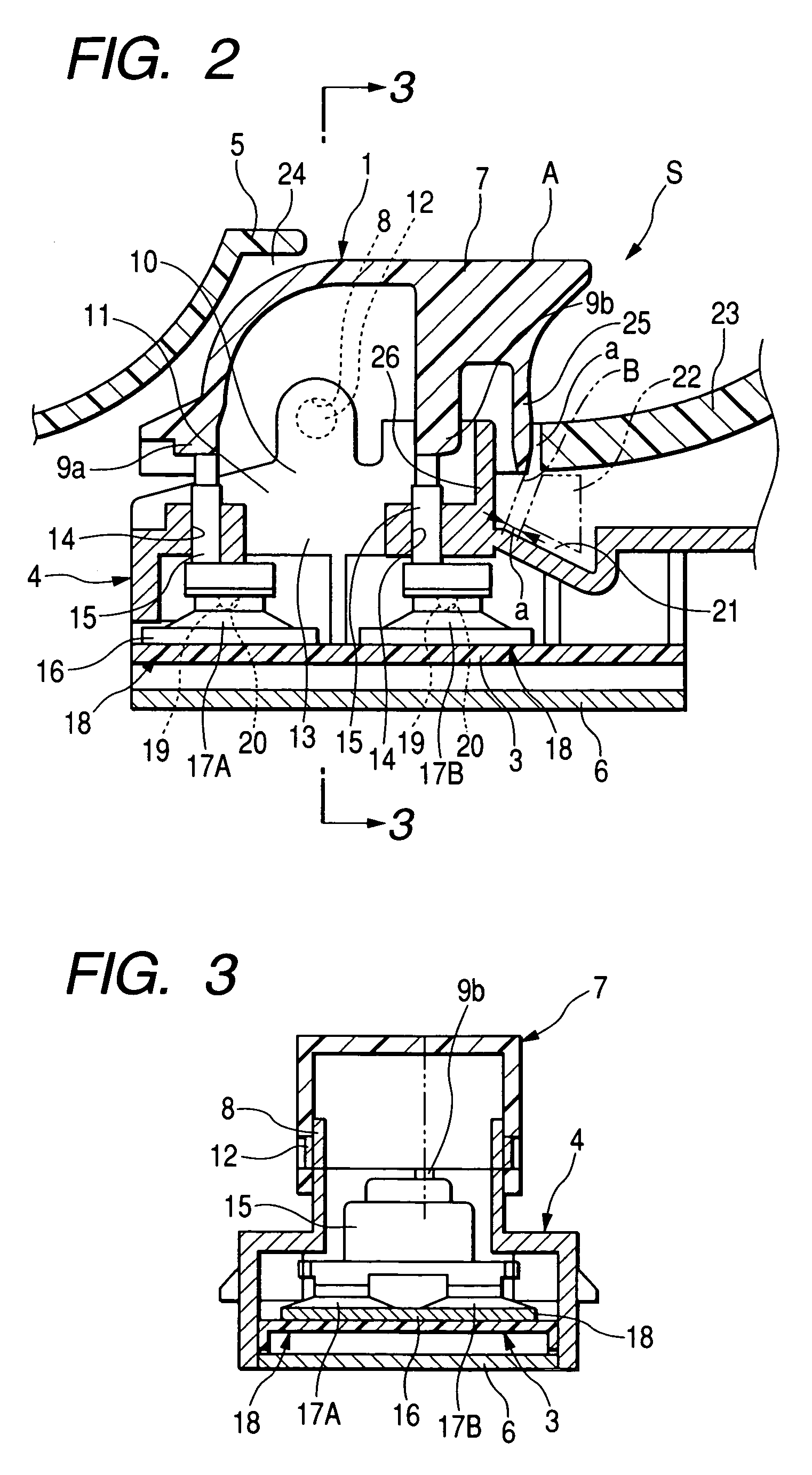 Switch device having rubber dome and generating superior click feeling
