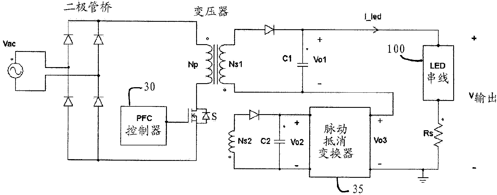 Ripple cancellation converter with high power factor