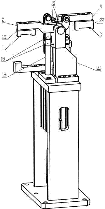 Vertical pneumatic two-way clamping device