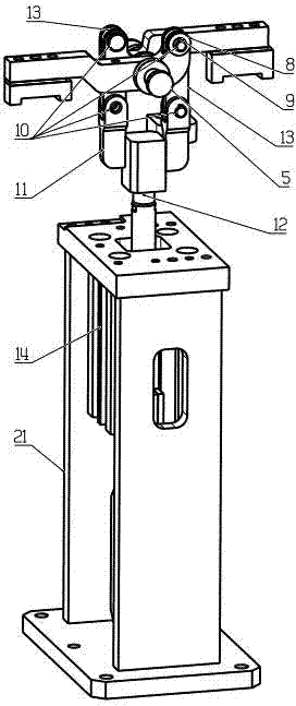 Vertical pneumatic two-way clamping device