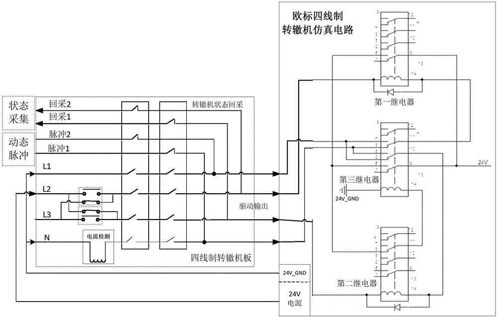Point machine electronic simulation circuit