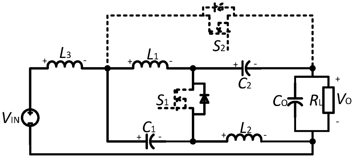 A quasi-z source step-down dc-dc conversion circuit