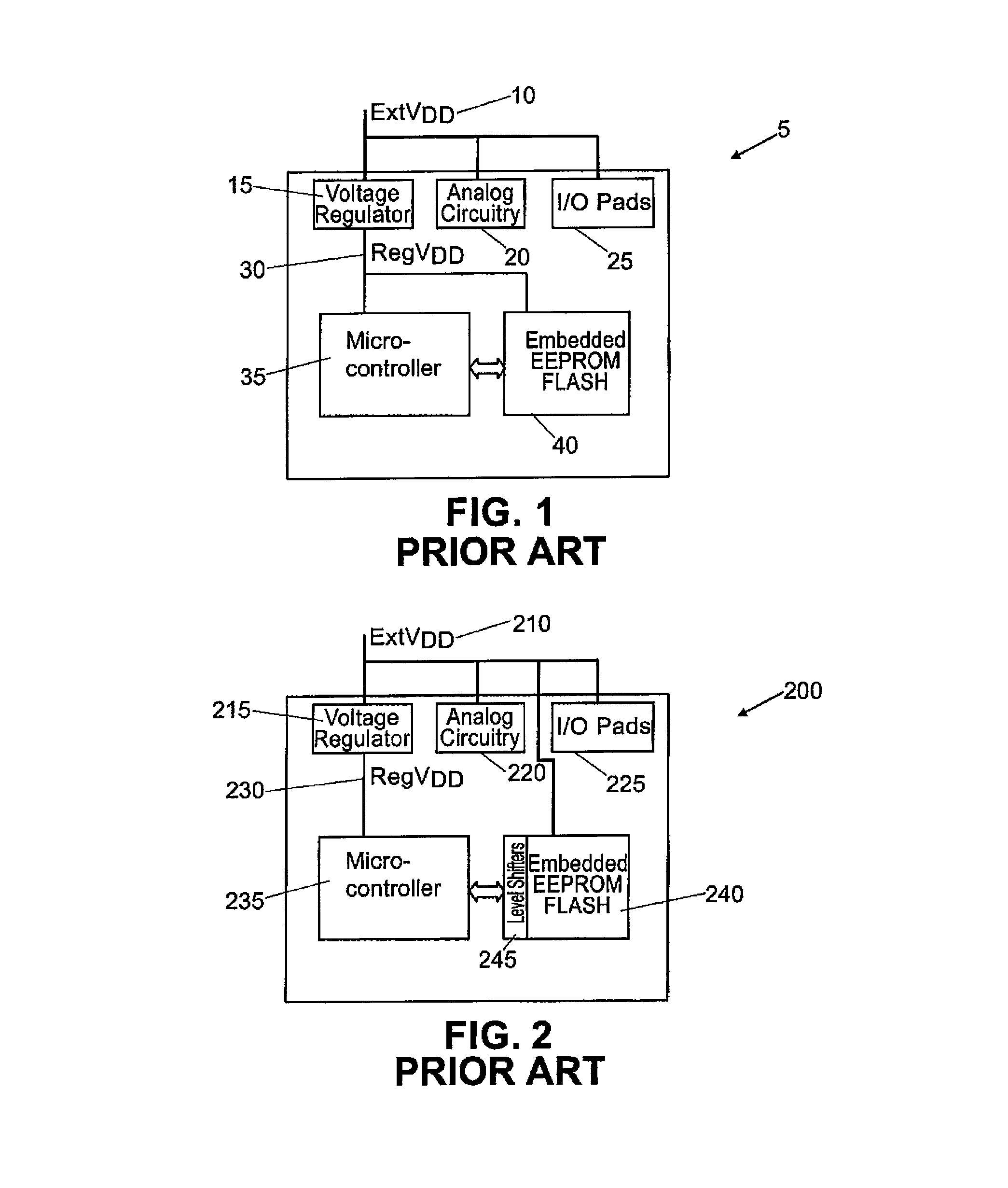 Method and apparatus for a dual power supply to embedded non-volatile memory