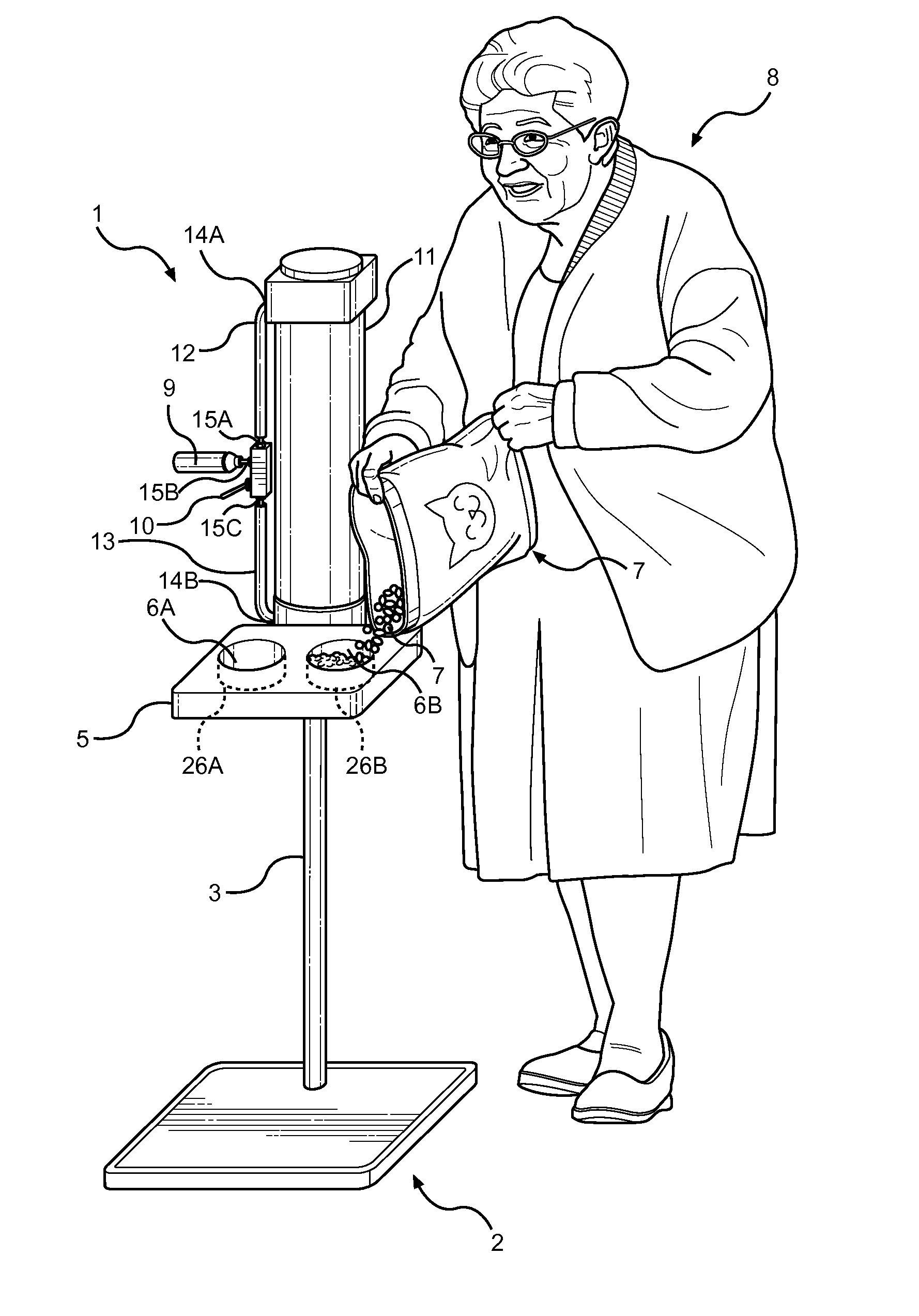 Pneumatic Double Actuating Cylinder Having A Rotatably Mounted Feeding Tray