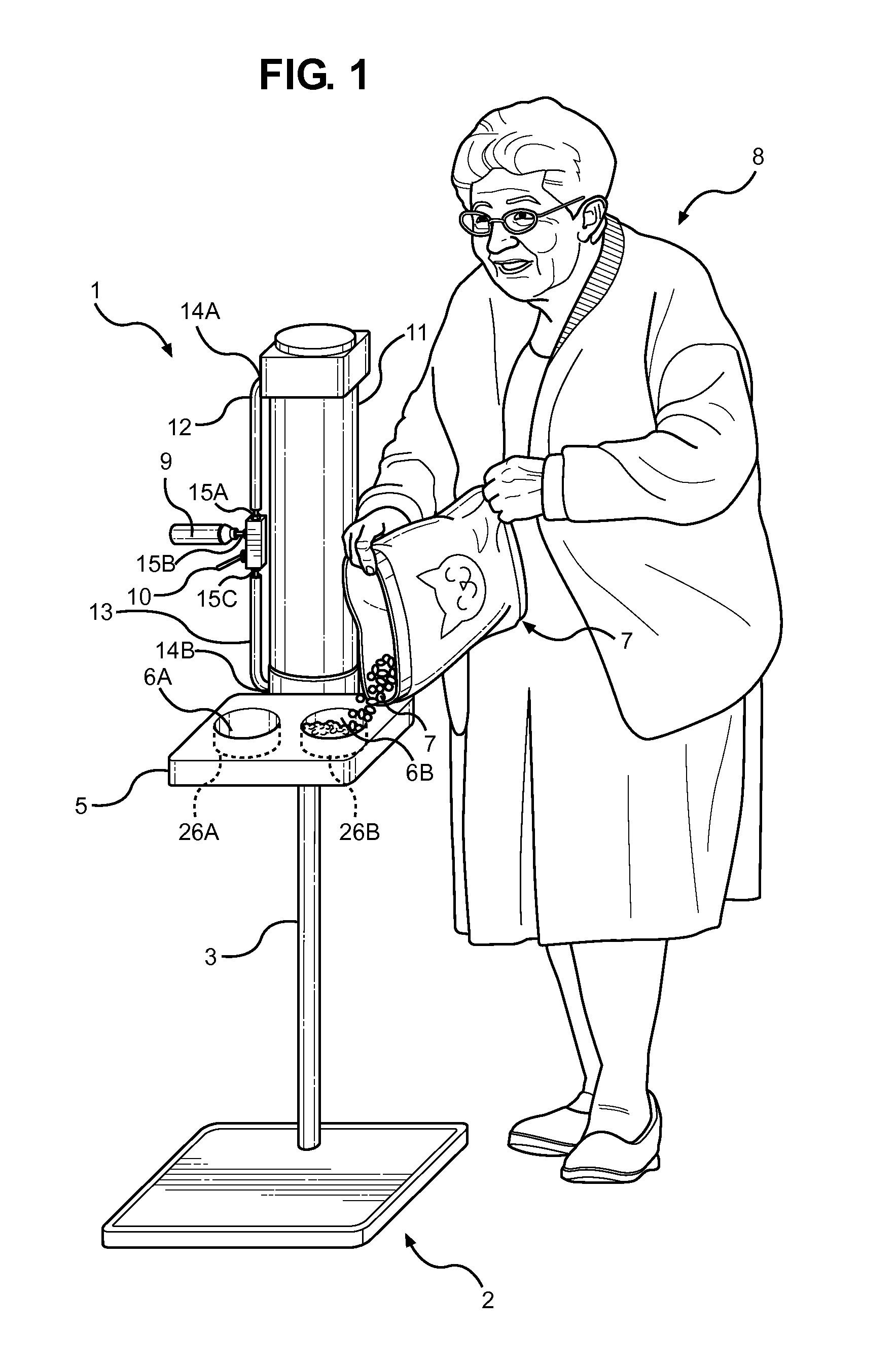 Pneumatic Double Actuating Cylinder Having A Rotatably Mounted Feeding Tray