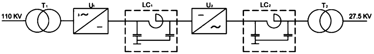 Three-phase balanced electrified railway power supply system of power grid