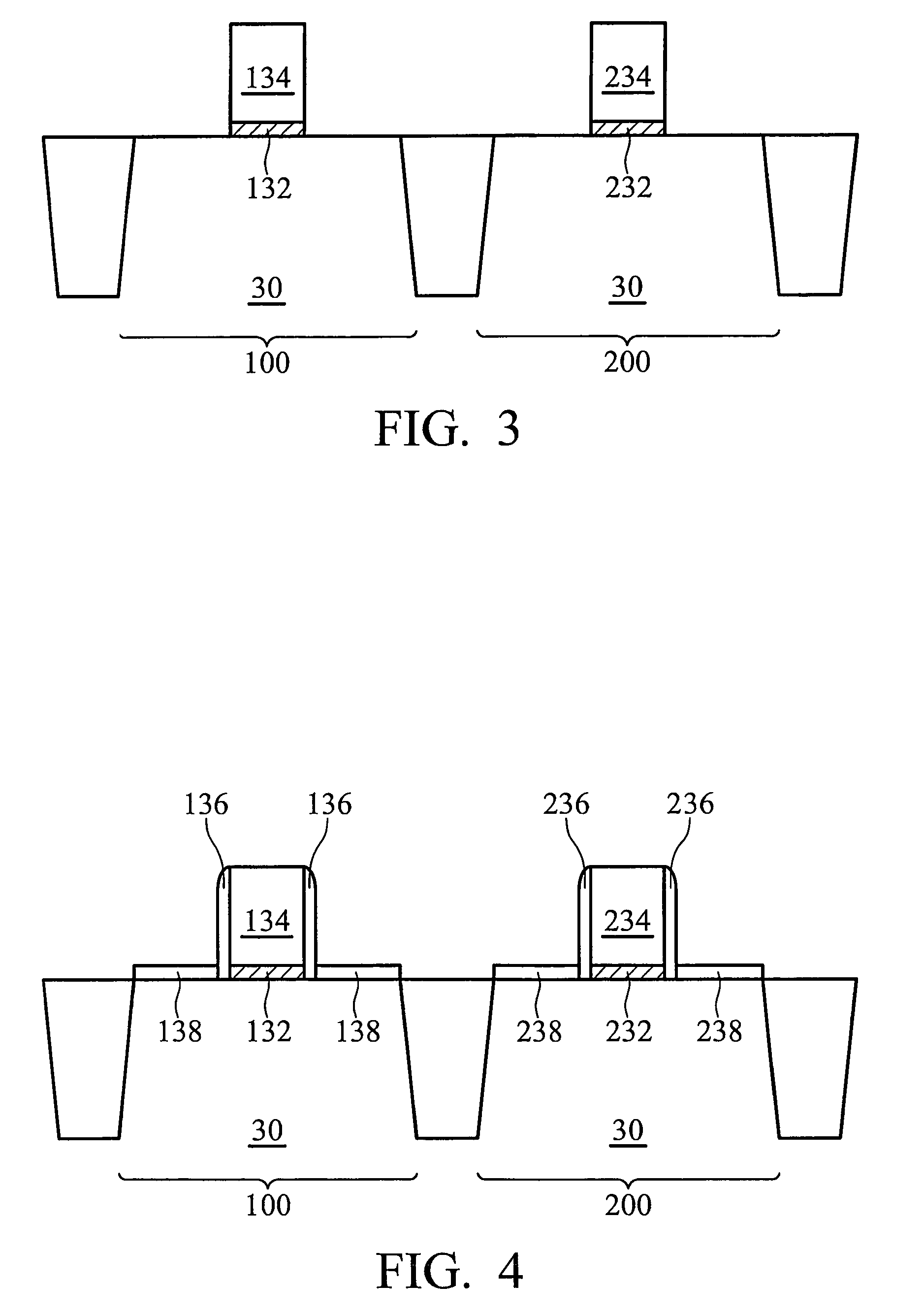 CMOS device with raised source and drain regions