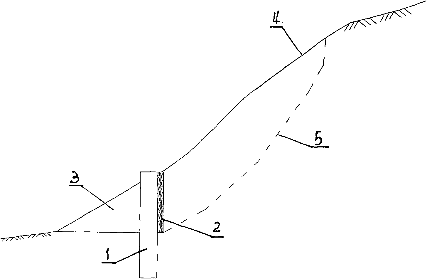 High cutting slope advanced supporting construction method