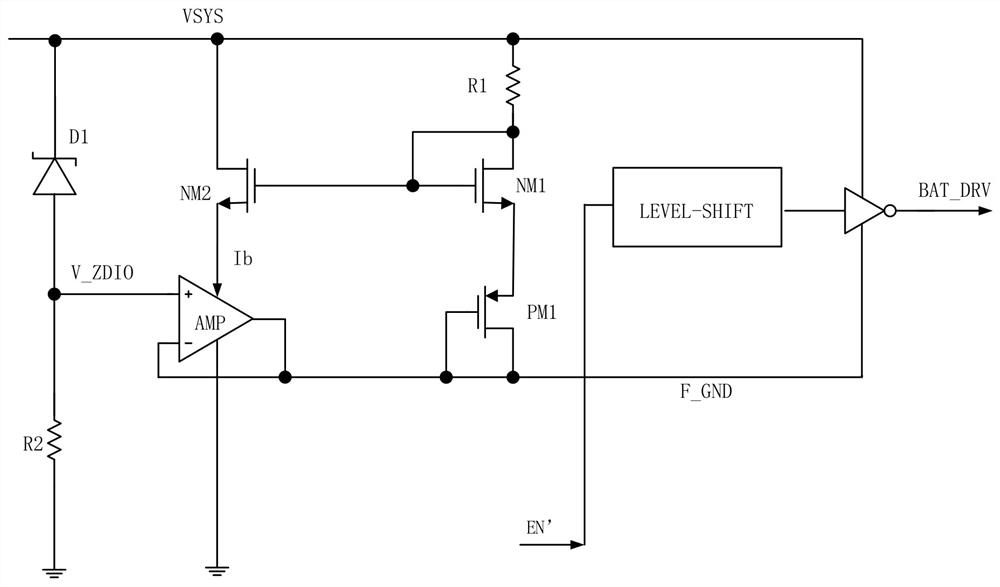 Self-biased power path management drive circuit integrated in charger