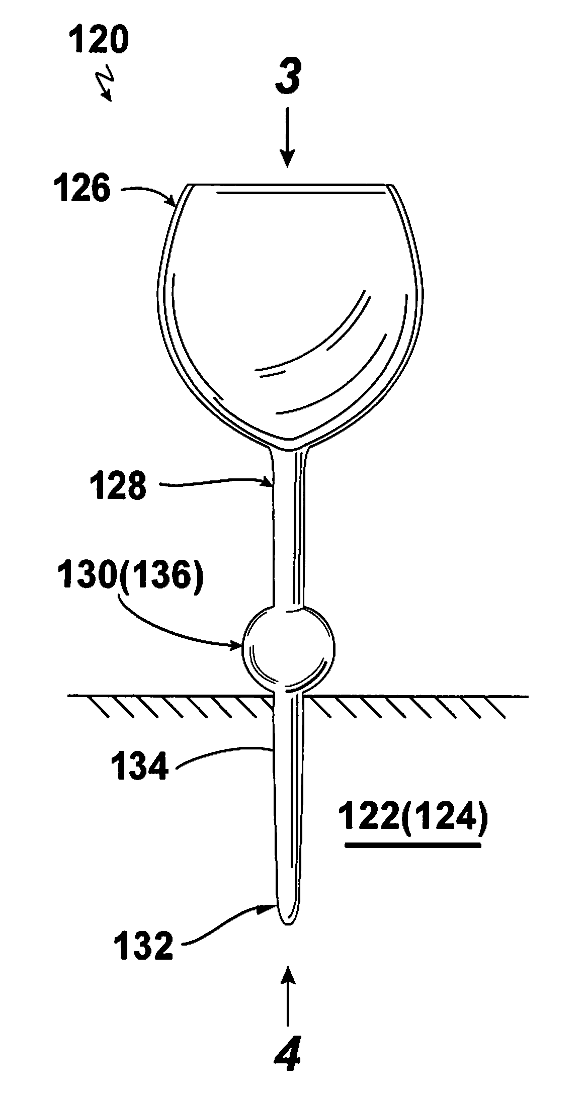 Beach glass and cooperating caddy for storing or transporting